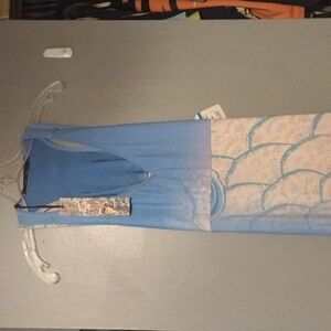 Ed Hardy Blue and White Maxi Dress